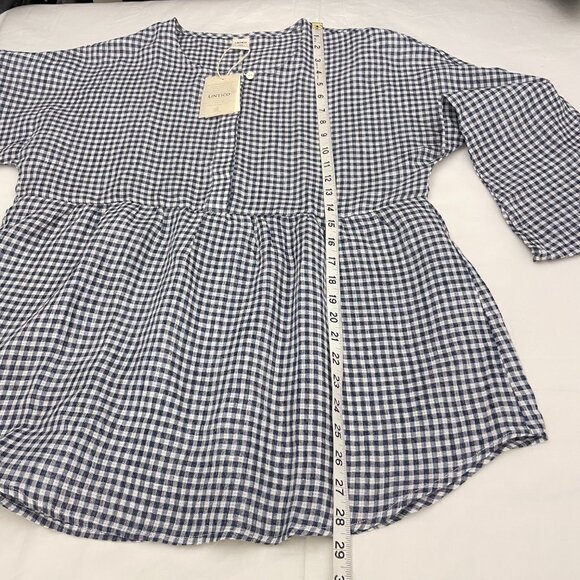 Lintico Caroline Linen Gingham Check Long-Sleeved Top - Picture 10 of 11